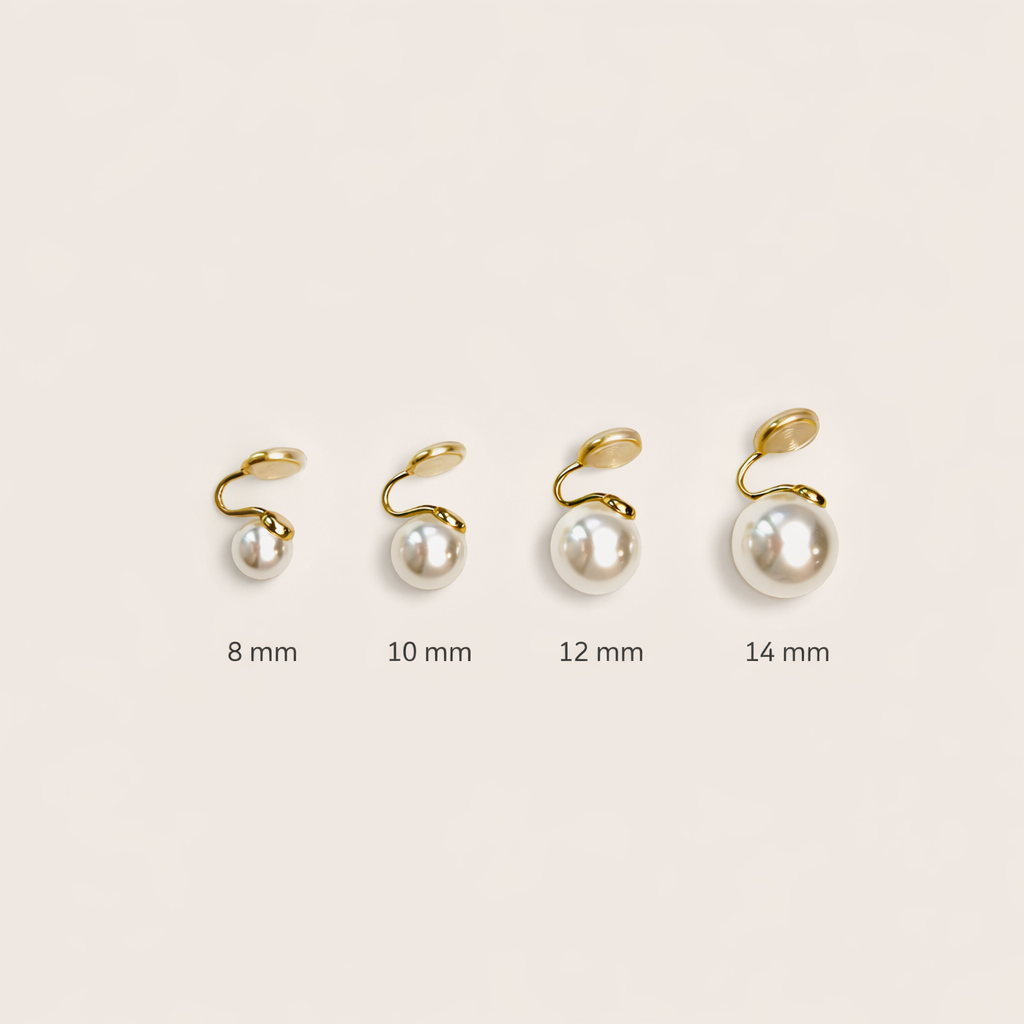 BALANCE Pearl Clip Earrings （White)